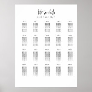 Stylish Elegant Modern Custom Names seating chart