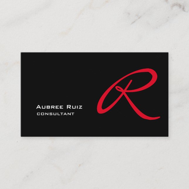 Stylish Elegant Modern Monogram Professional Business Card (Front)