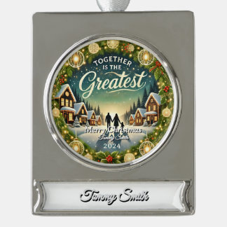 Stylish Elegant Modern Simple Unique Retro Vintage Silver Plated Banner Ornament