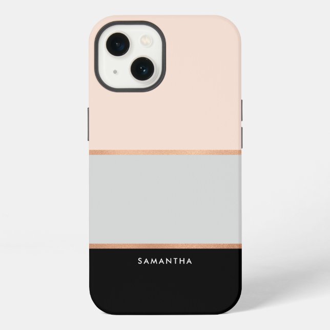 Stylish Elegant Modern Stripes Pattern iPhone Case (Back)