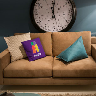 Stylish elegant monogram  colourful letter  cushion
