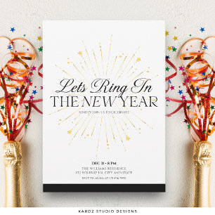 Stylish Elegant New Years Eve Party Invitation