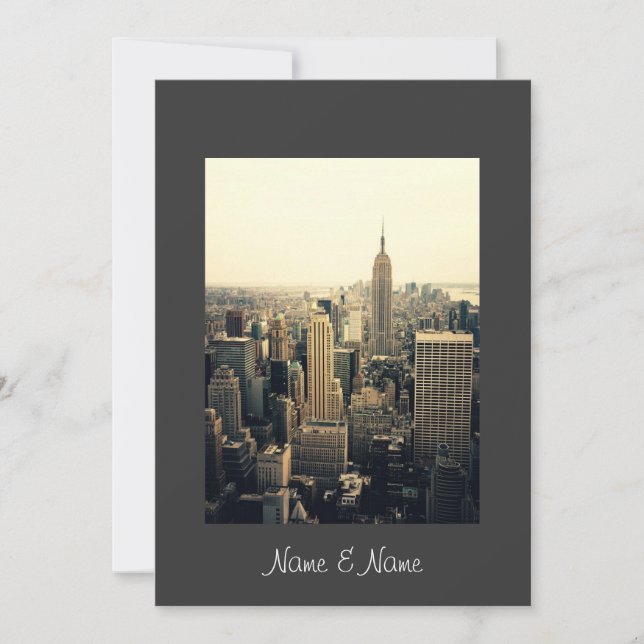 Stylish Elegant New York Wedding Invitation (Front)