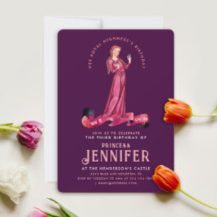 Stylish Elegant Purple And Pink Princess Fantasy Invitation