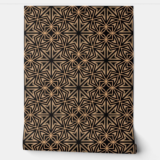  Stylish Elegant Retro Geometric Classy Deco Brown Wallpaper (Unrolling)