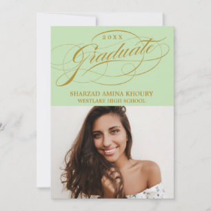 STYLISH ELEGANT SCRIPT 2 GRADUATE PARTY INVITATION