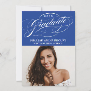 STYLISH ELEGANT SCRIPT 2 GRADUATE PARTY INVITATION