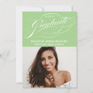 STYLISH ELEGANT SCRIPT 2 GRADUATE PARTY INVITATION