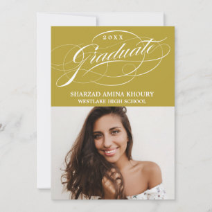 STYLISH ELEGANT SCRIPT 2 GRADUATE PARTY INVITATION