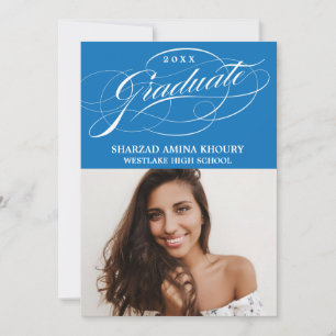 STYLISH ELEGANT SCRIPT 2 GRADUATE PARTY INVITATION
