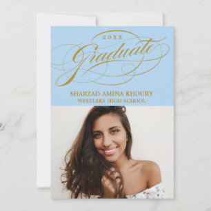 STYLISH ELEGANT SCRIPT 2 GRADUATE PARTY INVITATION