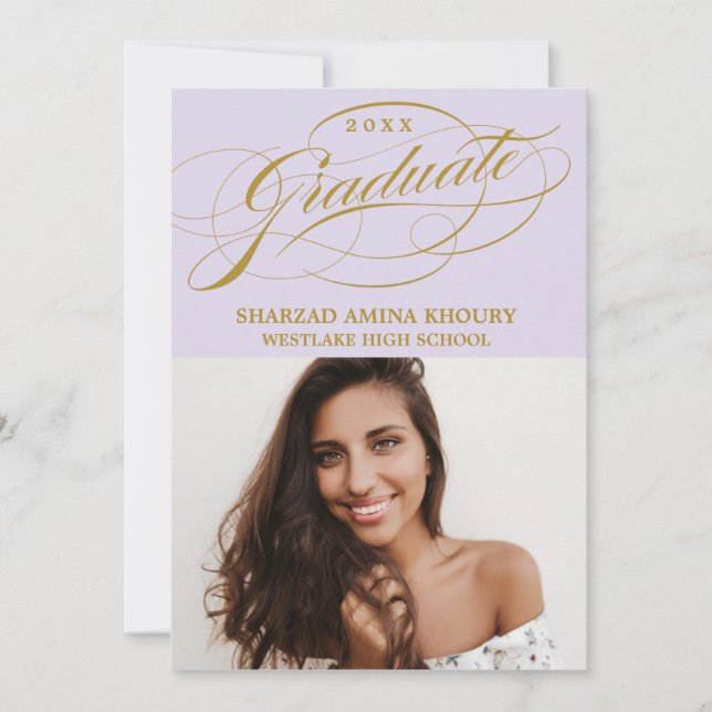 STYLISH ELEGANT SCRIPT 2 GRADUATE PARTY INVITATION (Front)