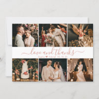 Stylish Elegant Script 6 Photo Collage Wedding