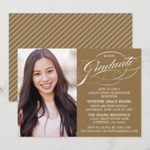 STYLISH ELEGANT SCRIPT GRADUATE PARTY INVITATION