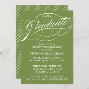 STYLISH ELEGANT SCRIPT GRADUATE PARTY INVITATION