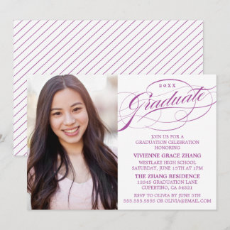 STYLISH ELEGANT SCRIPT GRADUATE PARTY INVITATION