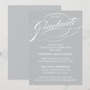 STYLISH ELEGANT SCRIPT GRADUATE PARTY INVITATION