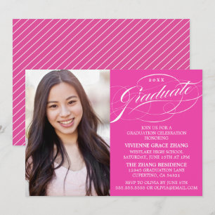 STYLISH ELEGANT SCRIPT GRADUATE PARTY INVITATION