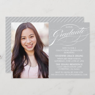STYLISH ELEGANT SCRIPT GRADUATE PARTY INVITATION