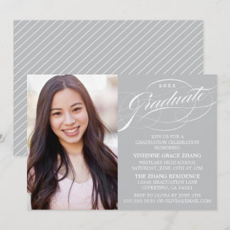 STYLISH ELEGANT SCRIPT GRADUATE PARTY INVITATION