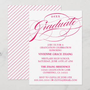 STYLISH ELEGANT SCRIPT GRADUATE PARTY INVITATION