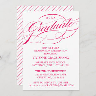 STYLISH ELEGANT SCRIPT GRADUATE PARTY INVITATION