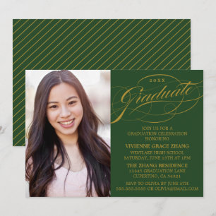 STYLISH ELEGANT SCRIPT GRADUATE PARTY INVITATION