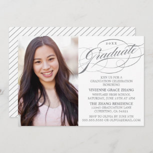 STYLISH ELEGANT SCRIPT GRADUATE PARTY INVITATION