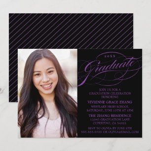 STYLISH ELEGANT SCRIPT GRADUATE PARTY INVITATION