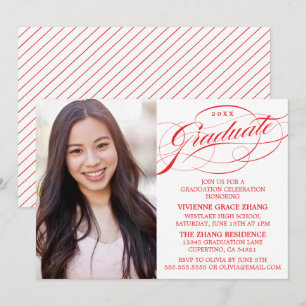 STYLISH ELEGANT SCRIPT GRADUATE PARTY INVITATION