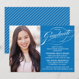 STYLISH ELEGANT SCRIPT GRADUATE PARTY INVITATION