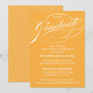 STYLISH ELEGANT SCRIPT GRADUATE PARTY INVITATION