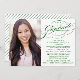 STYLISH ELEGANT SCRIPT GRADUATE PARTY INVITATION
