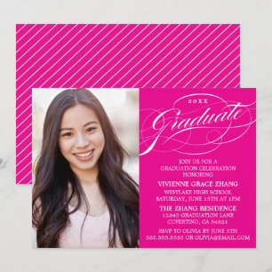 STYLISH ELEGANT SCRIPT GRADUATE PARTY INVITATION
