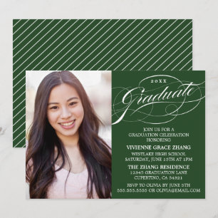 STYLISH ELEGANT SCRIPT GRADUATE PARTY INVITATION