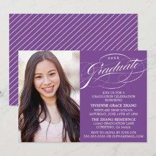 STYLISH ELEGANT SCRIPT GRADUATE PARTY INVITATION