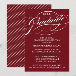 STYLISH ELEGANT SCRIPT GRADUATE PARTY INVITATION