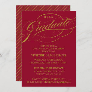 STYLISH ELEGANT SCRIPT GRADUATE PARTY INVITATION