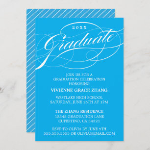 STYLISH ELEGANT SCRIPT GRADUATE PARTY INVITATION