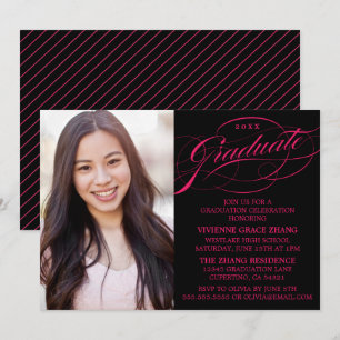 STYLISH ELEGANT SCRIPT GRADUATE PARTY INVITATION