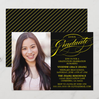 STYLISH ELEGANT SCRIPT GRADUATE PARTY INVITATION