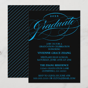 STYLISH ELEGANT SCRIPT GRADUATE PARTY INVITATION
