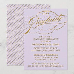STYLISH ELEGANT SCRIPT GRADUATE PARTY INVITATION