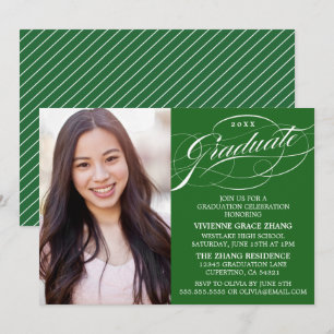 STYLISH ELEGANT SCRIPT GRADUATE PARTY INVITATION