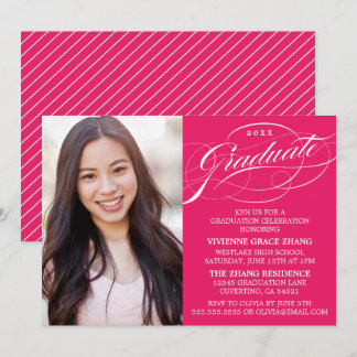 STYLISH ELEGANT SCRIPT GRADUATE PARTY INVITATION