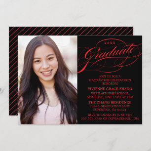 STYLISH ELEGANT SCRIPT GRADUATE PARTY INVITATION