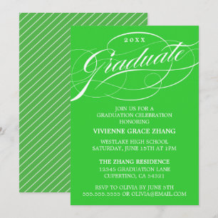 STYLISH ELEGANT SCRIPT GRADUATE PARTY INVITATION