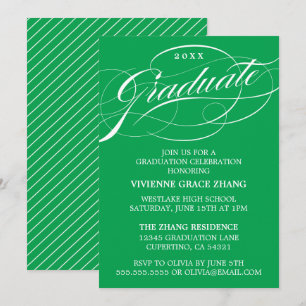 STYLISH ELEGANT SCRIPT GRADUATE PARTY INVITATION