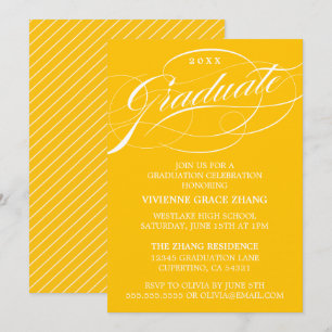 STYLISH ELEGANT SCRIPT GRADUATE PARTY INVITATION