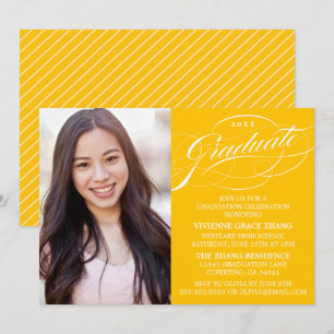 STYLISH ELEGANT SCRIPT GRADUATE PARTY INVITATION